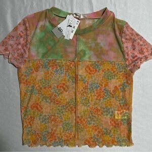 BP Multicolor Sheer Floral Top